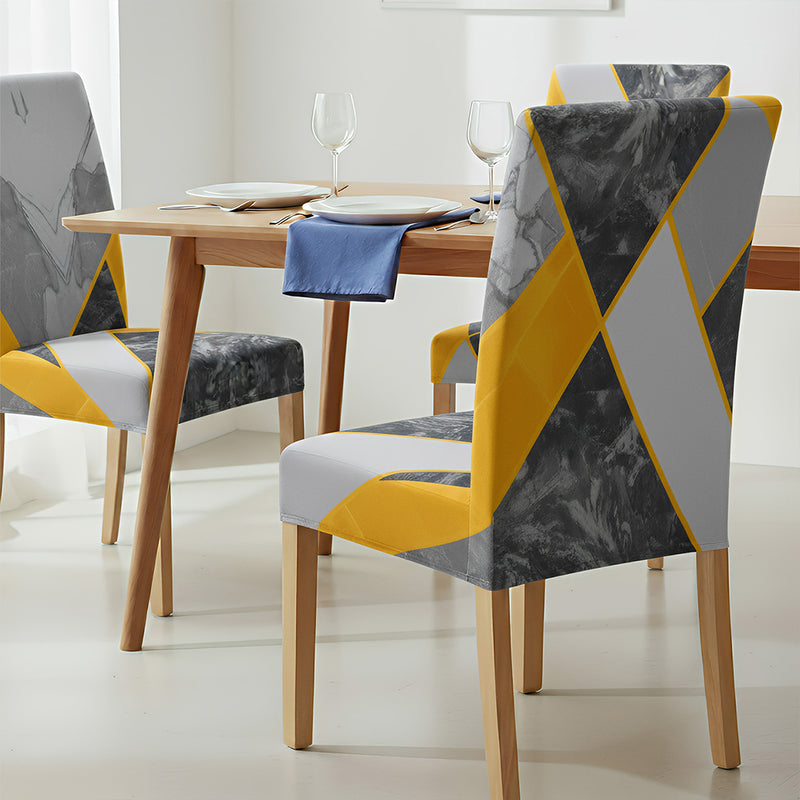 Anyseat Black Pattern Print Elastic Chair Cover – Plain Dining Slipcover & Home Décor