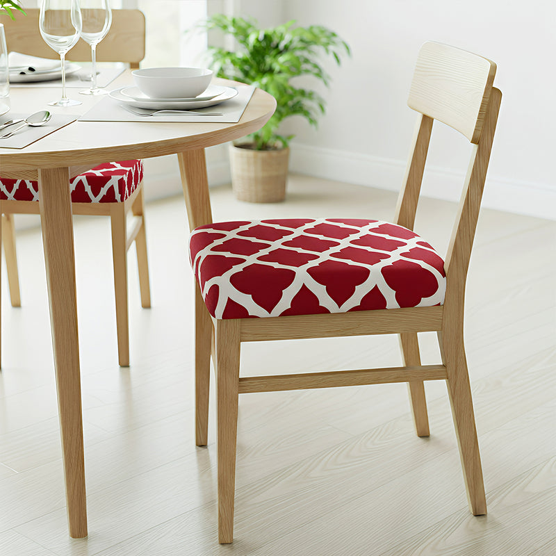 Anyseat Red White Print Chair Cover – Stretch Washable Removable Seat Cover for Dining & Kitchen