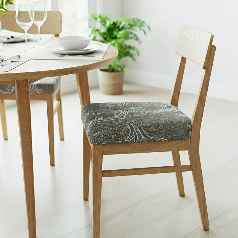 Anyseat Light Brown Random Wave Print Chair Cover – Stretch Washable Removable Seat Cover for Dining & Kitchen