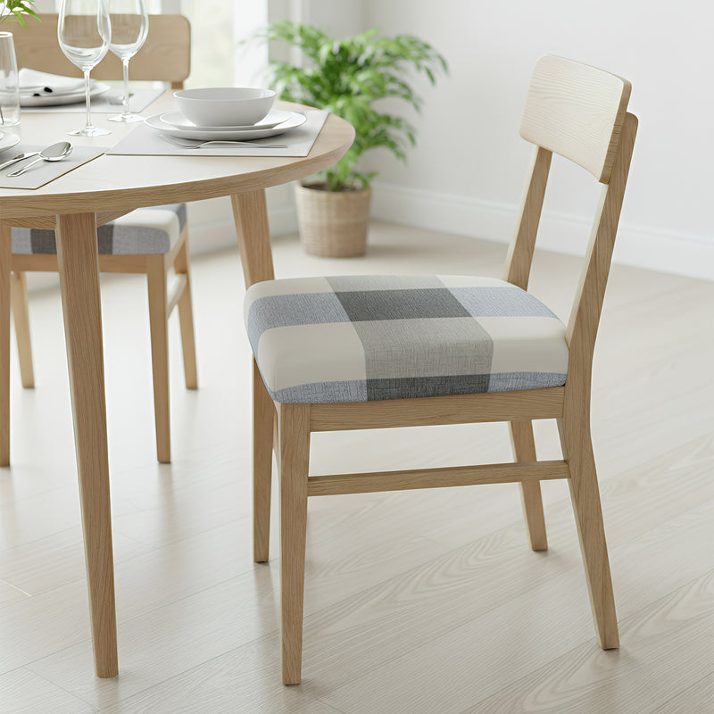 Anyseat Beige Light Blue Simple Pattern Print Chair Cover – Stretch Washable Removable Seat Cover for Dining & Kitchen