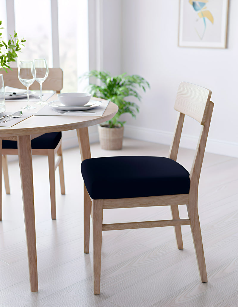 Anyseat Black Plain No Print Chair Cover – Stretch Washable Removable Seat Cover for Dining & Kitchen