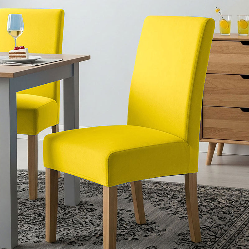 Anyseat Turmeric Velvet Dining Chair Cover – Plush Stretchable Slipcover for Kitchen & Dining Room Chairs