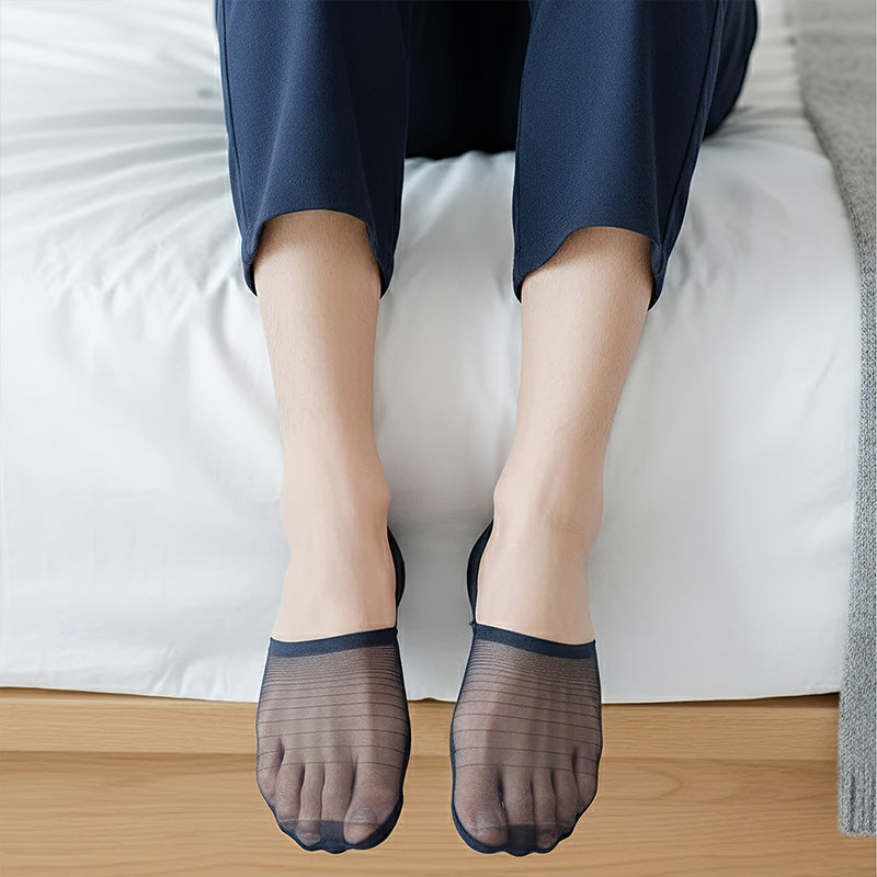 Anyfootwear Unisex No Show Socks 5 Pairs – Thin Invisible Black Ankle Socks Breathable Cotton Size 5–11