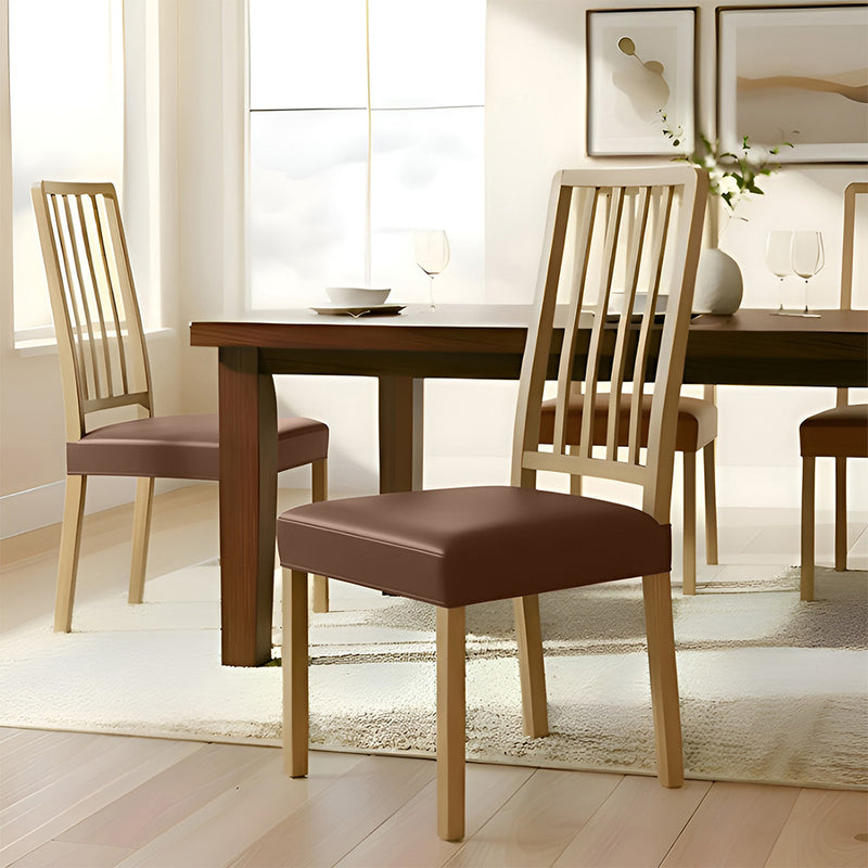 Anyseat Coffee PU Leather Chair Cover – Slipcover for Dining, Kitchen, Hotel, Banquet & Living Room Chairs