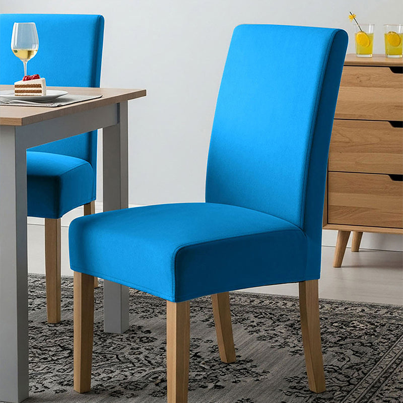 Anyseat Blue Velvet Dining Chair Cover – Plush Stretchable Slipcover for Kitchen & Dining Room Chairs