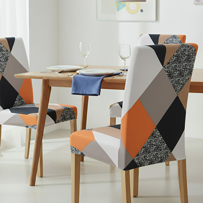Anyseat Multi Color Geometric Pattern Print Elastic Chair Cover – Plain Dining Slipcover & Home Décor