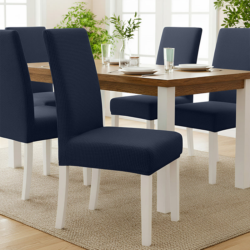 Anyseat Navy Waterproof Chair Cover – Corn Kernel Pattern Stretch Slipcover for Dining Room