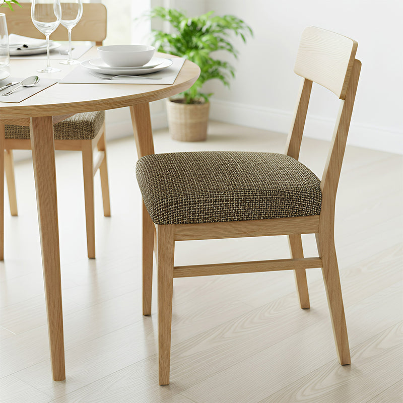 Anyseat Chair Cover Dark Brown Corn Kennel Pattern Stretch Seat Cover for Home Dinning Kitchen Washable Removable