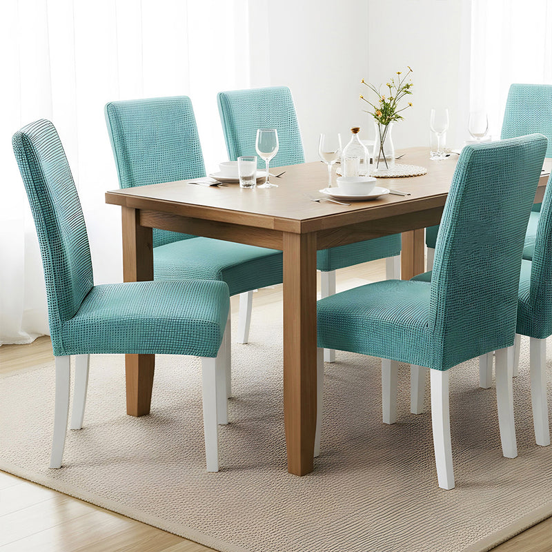 Anyseat Blue Waterproof Chair Cover – Corn Kernel Pattern Stretch Slipcover for Dining Room