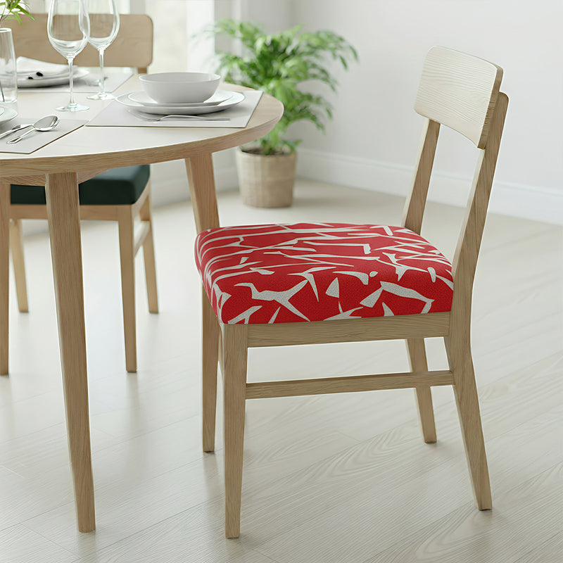 Anyseat Wine Red White Cracks Print Chair Cover – Stretch Washable Removable Seat Cover for Dining & Kitchen