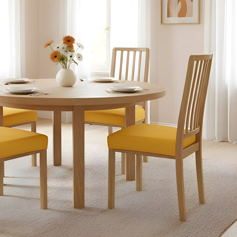 Anyseat Plain Yellow Stretch Chair Cover – Washable, Removable Dining & Kitchen Seat Protector