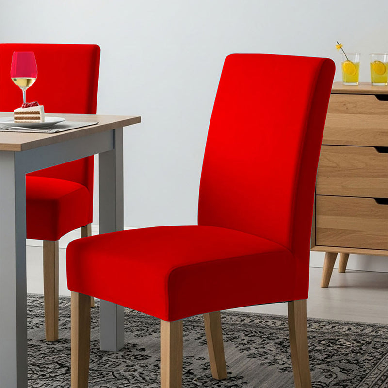 Anyseat Red Velvet Dining Chair Cover – Plush Stretchable Slipcover for Kitchen & Dining Room Chairs