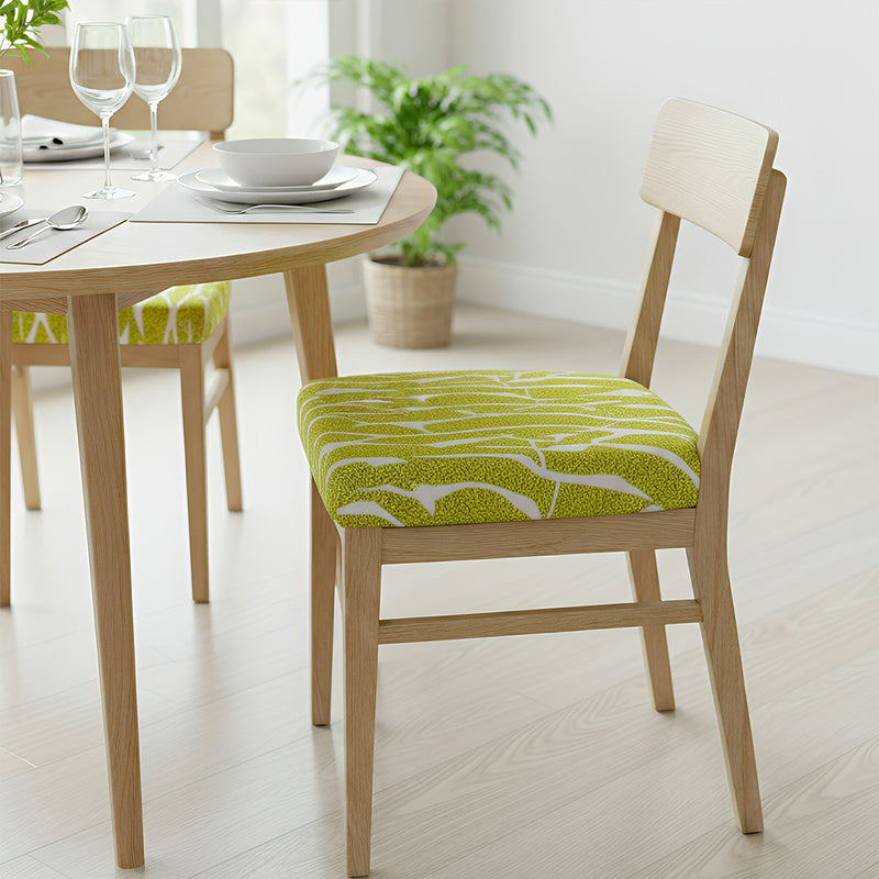 Anyseat  Chair Cover Gold and White Crack Linear Design Stretch Seat Cover for Home Dinning Kitchen Washable Removable
