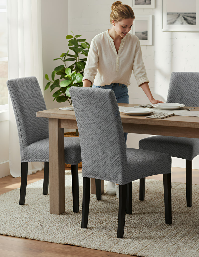 Anyseat Dark Grey Chair Cover – Elastic Anti‑Dirt Design for Dining, Kitchen, Wedding, Hotel & Banquet Use