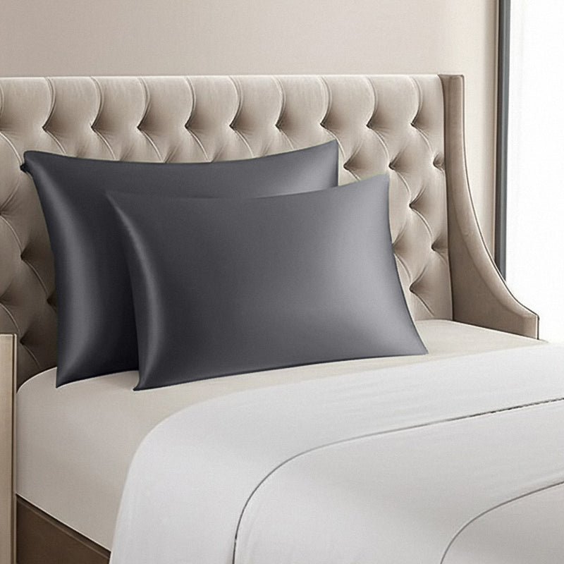 ANYHOUZ Pillowcase 50x75cm Dark Gray Natural Mulberry Silk For Comfortable And Relaxing Home Bed
