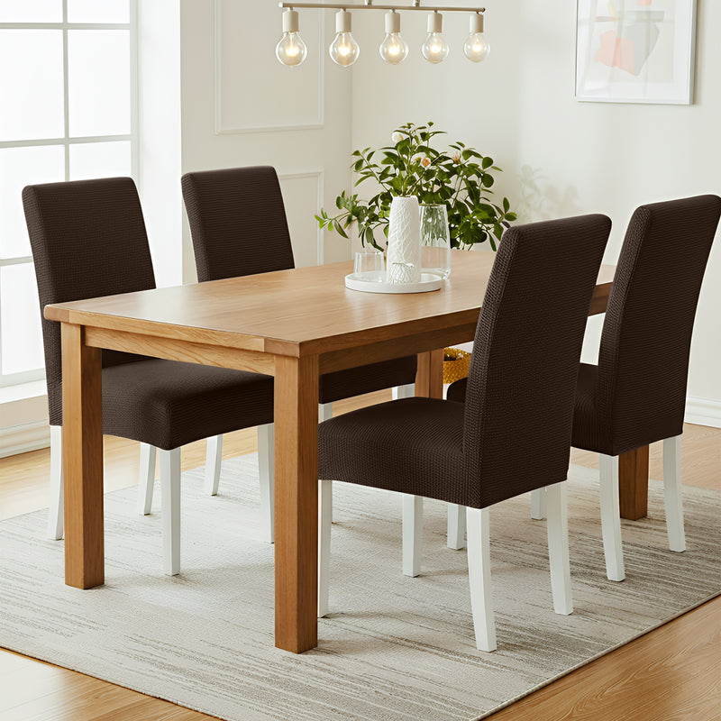 Anyseat Coffee Waterproof Chair Cover – Corn Kernel Pattern Stretch Slipcover for Dining Room