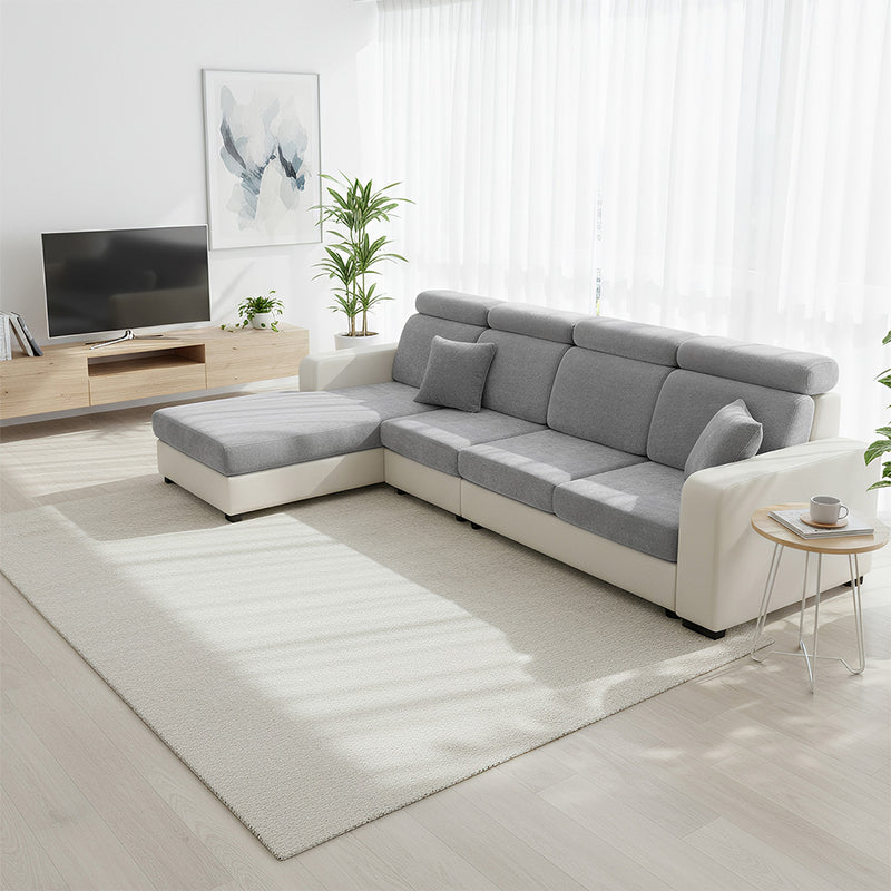 Anyseat L‑Shape Sofa Cover Dark Gray Chenille Polyester Thick Stretchable Cushion Protector for Living Room