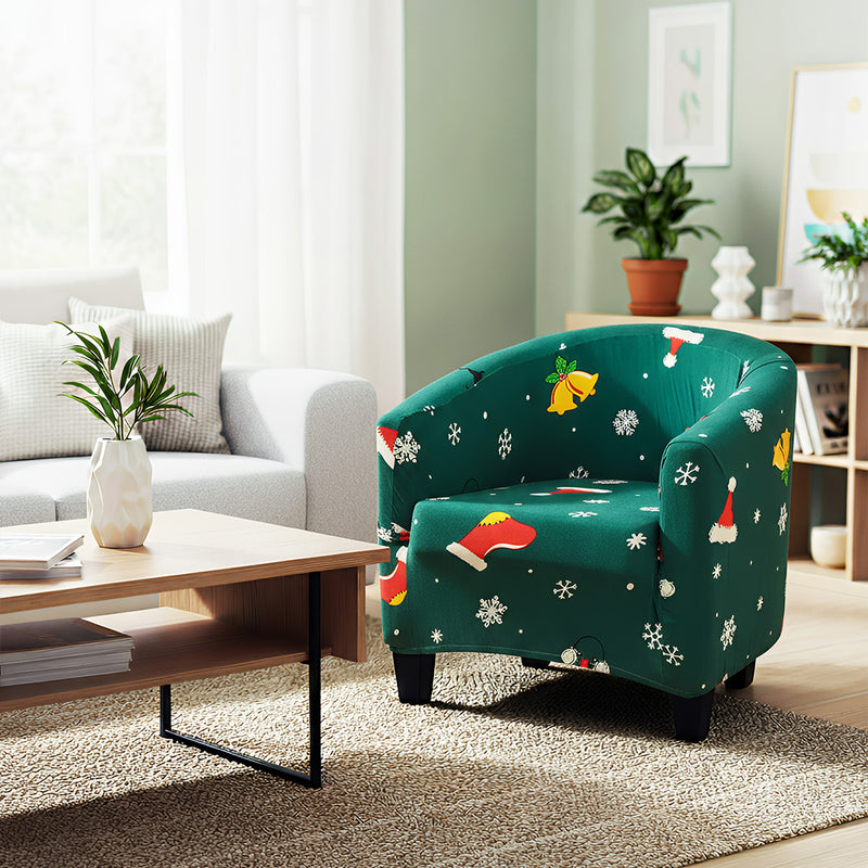 Anyseat Chair Cover Green Christmas Design Dust Proof Tub Slipcover Home Decor