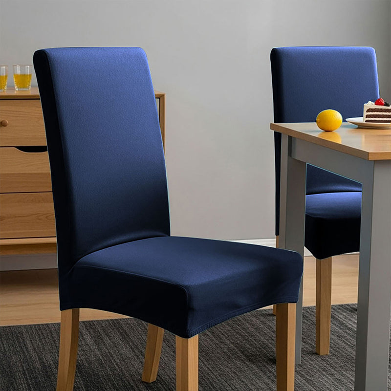 Anyseat Dark Navy Velvet Dining Chair Cover – Plush Stretchable Slipcover for Kitchen & Dining Room Chairs