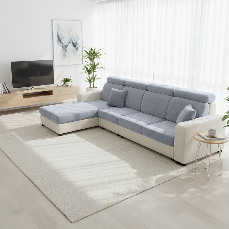 Anyseat L‑Shape Sofa Cover Dark Gray Chenille Polyester Thick Stretchable Cushion Protector for Living Room