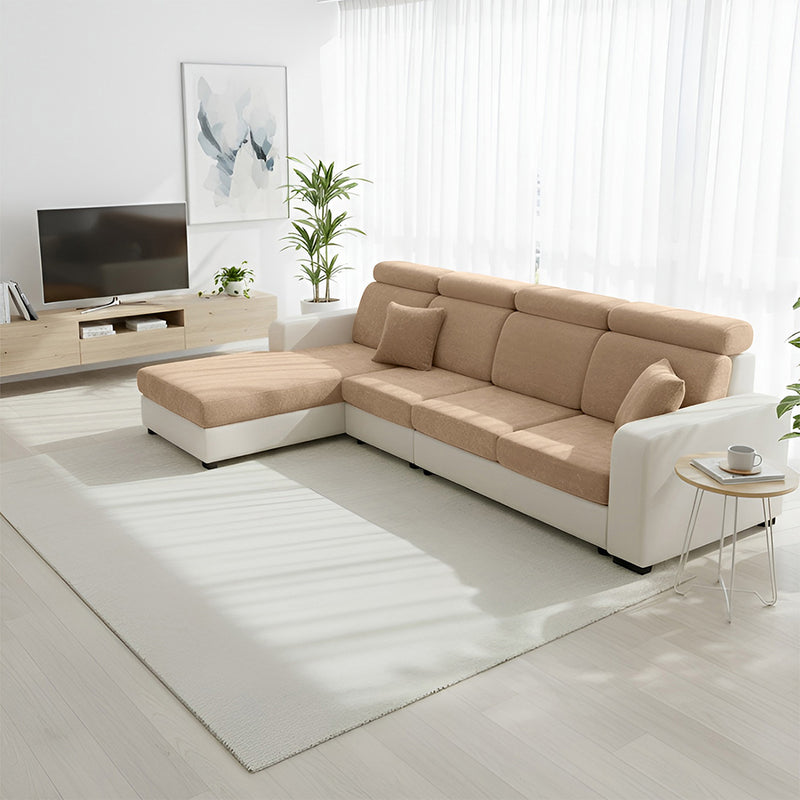 Anyseat L‑Shape Sofa Cover Coffee Chenille Polyester Thick Stretchable Cushion Protector for Living Room