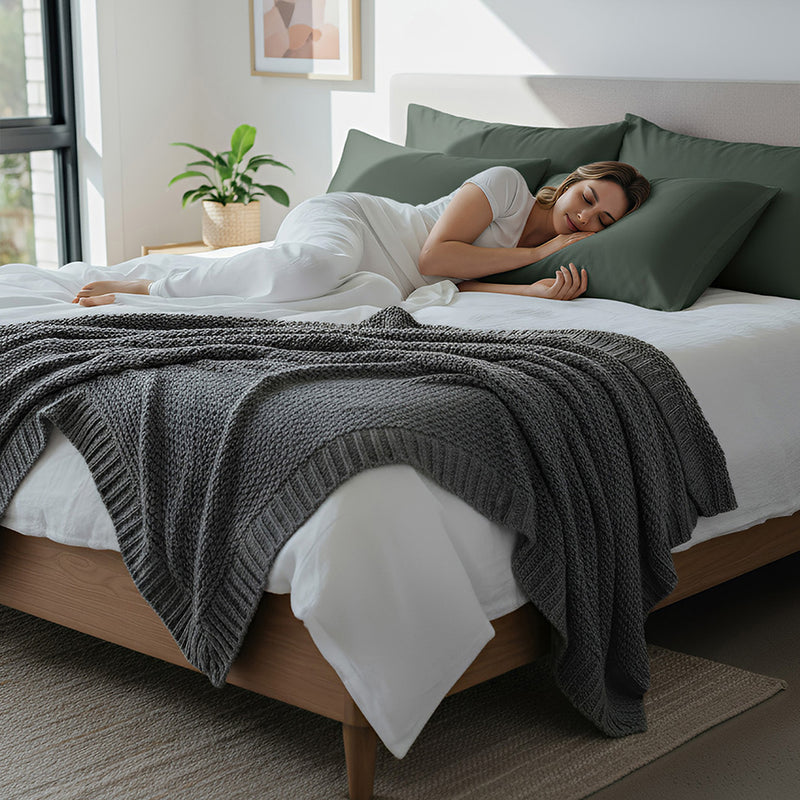 ANYHOUZ Pillowcase 50x90cm Green Pure Real Silk For Comfortable And Relaxing Home Bed