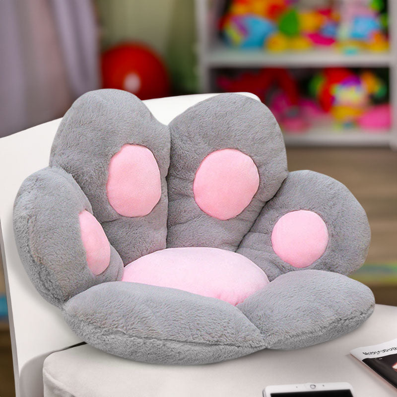 Anyseat Seat Cushion 80cm Grey Paw Shape Warm Lazy Sofa Decorative Pillow Backseat Plush Mat Home Decor