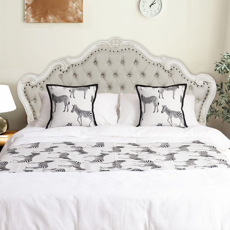 1.5m Bed Light Luxury Zebra Vintage Bed Scarf Runner Bedding Tail Pad Flag For Home Hotel 3Pcs Set