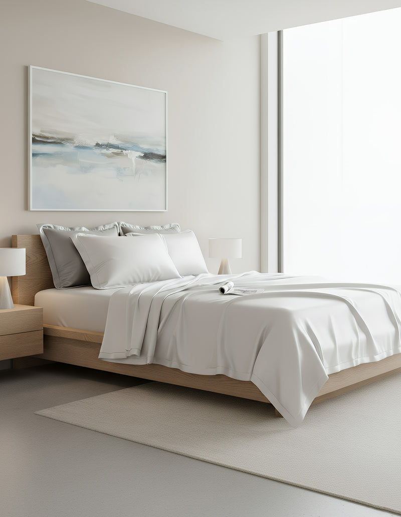 Anycozy Beddings White AU Double Size 3 Pcs High End Satin Smooth Duvet Cover Set Luxury Polyester Silky Soft Cozy Bedding Set