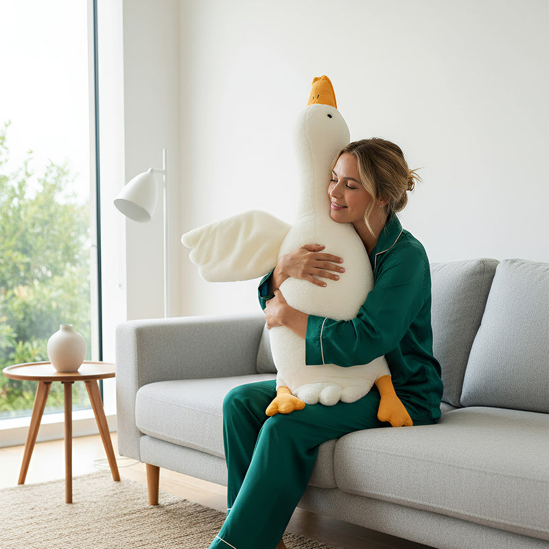 Anypillow Side Sleep Body Pillow Cute Huge White Goose Stuffed Animal Sleeping Pillow 160CM