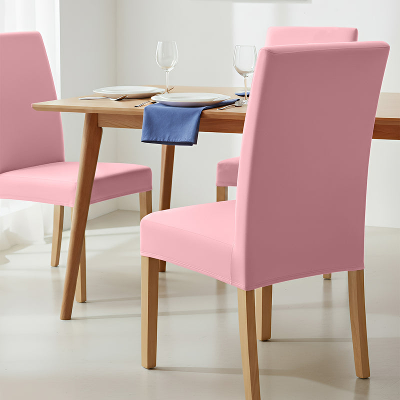 Anyseat Pink Velvet Dining Chair Cover – Plush Stretchable Slipcover for Kitchen & Dining Room Chairs