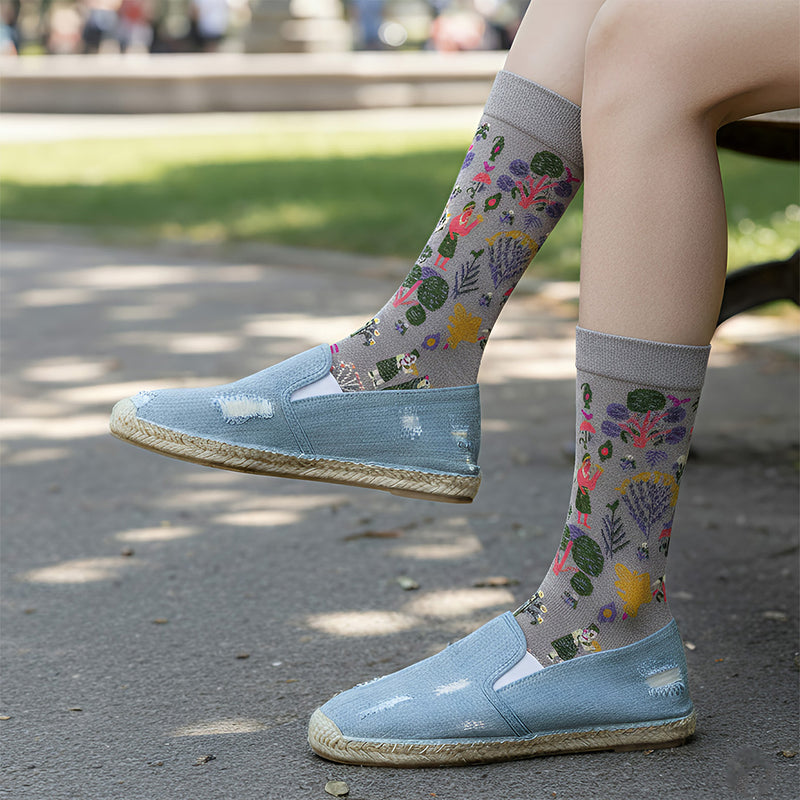 Anyfootwear 5 Pairs Grey Size 5-9 Fashion Sock High-Quality Office Sports Business Long Sock Cotton Solid Colors Skateboard Knitted Casual