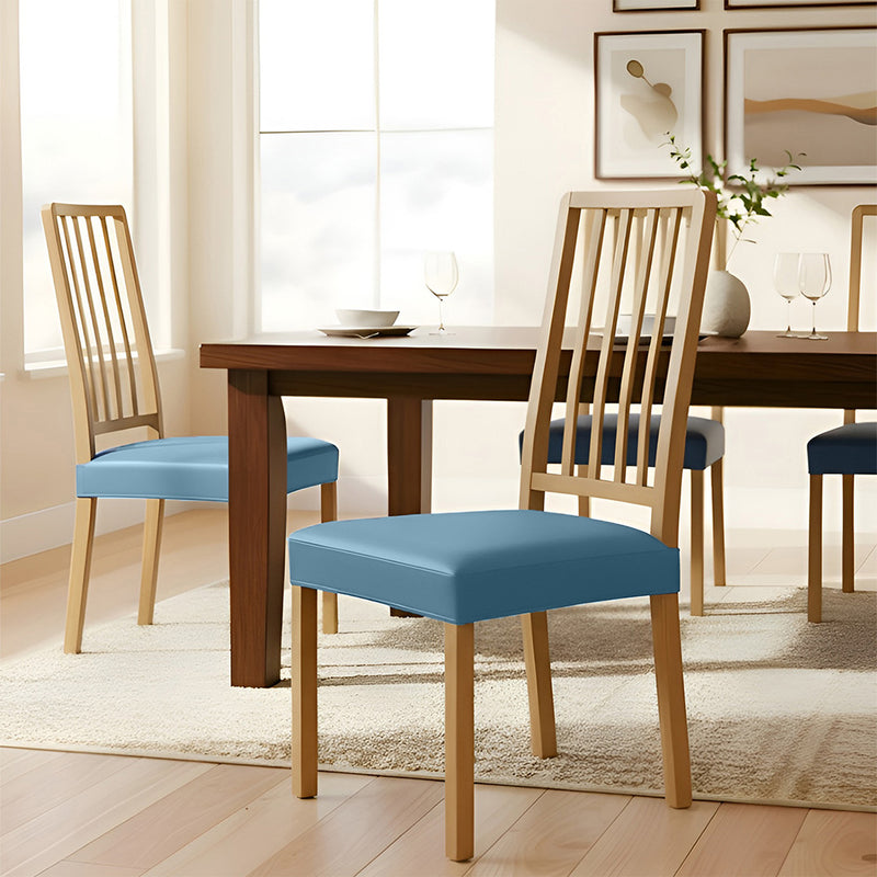 Anyseat Lake Blue PU Leather Chair Cover – Slipcover for Dining, Kitchen, Hotel, Banquet & Living Room Chairs