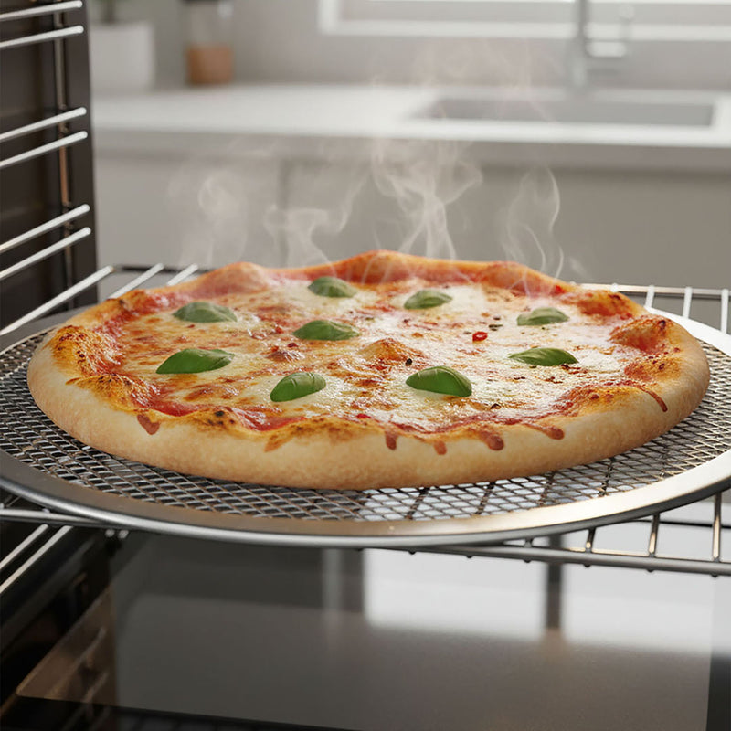 Anygleam 8-Inch Pizza Screen Aluminum Round Non-Stick Baking Mesh for Crispy Pizza