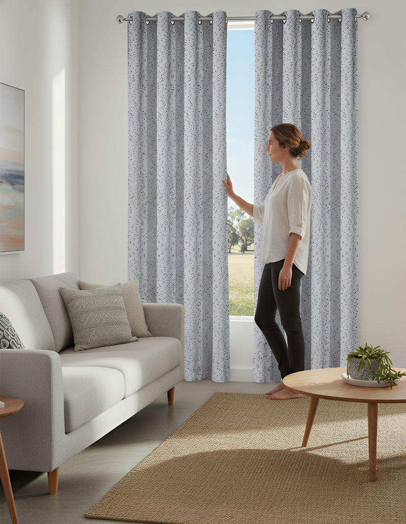 Anydrape Grey Luxury Retro Curtains – Modern Textured Drapes for Living Room, Bedroom & Dining Decor