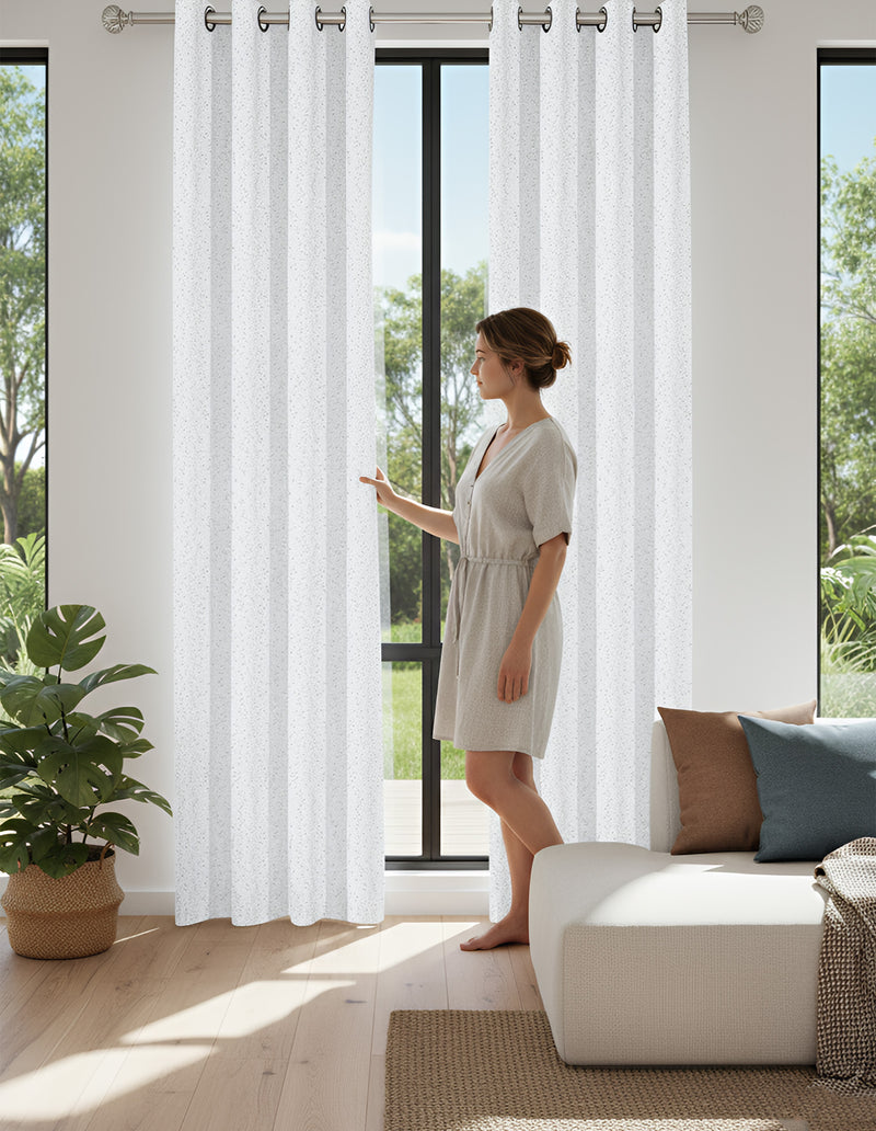 Anydrape White Luxury Retro Curtains – Modern Textured Drapes for Living Room, Bedroom & Dining Decor