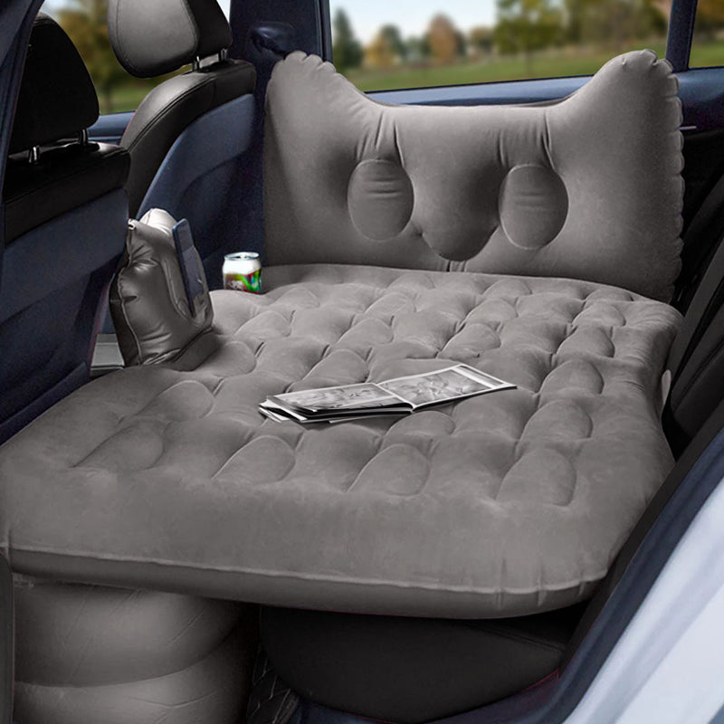 Anypack Grey Honeycomb Inflatable Car Mattress Portable Camping Air Bed Travel Sleeping Kit Essentials