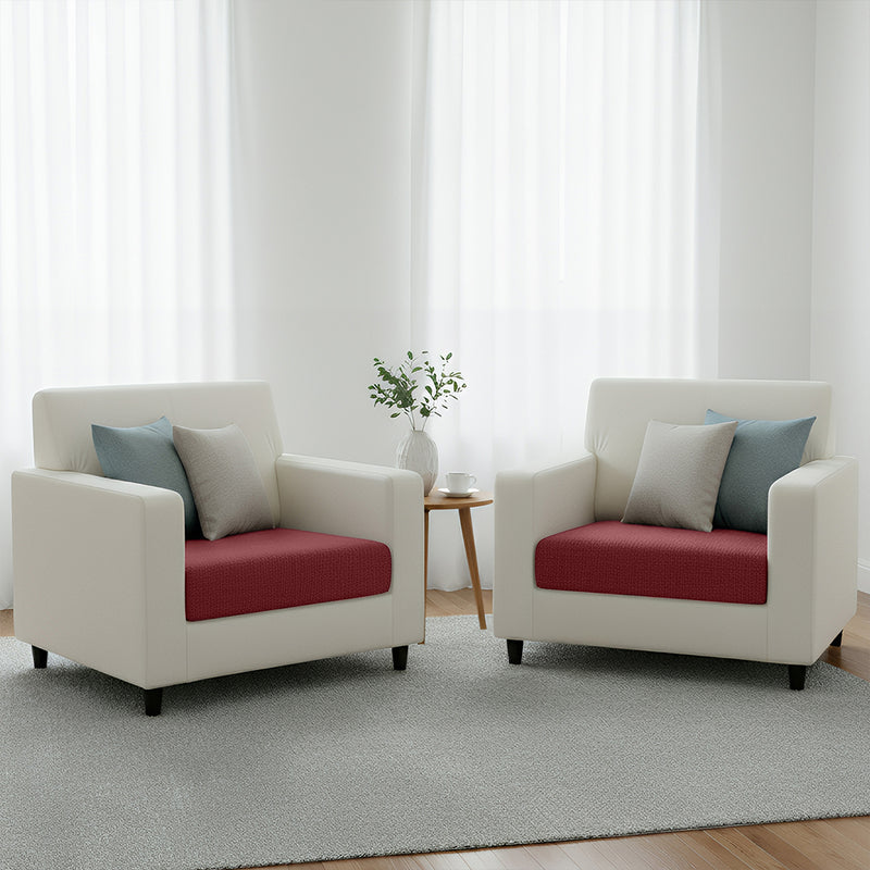 Anyhouz Sofa Cover – Wine Red Polyester, Thick Stretchable, 1Pc Living Room Chair