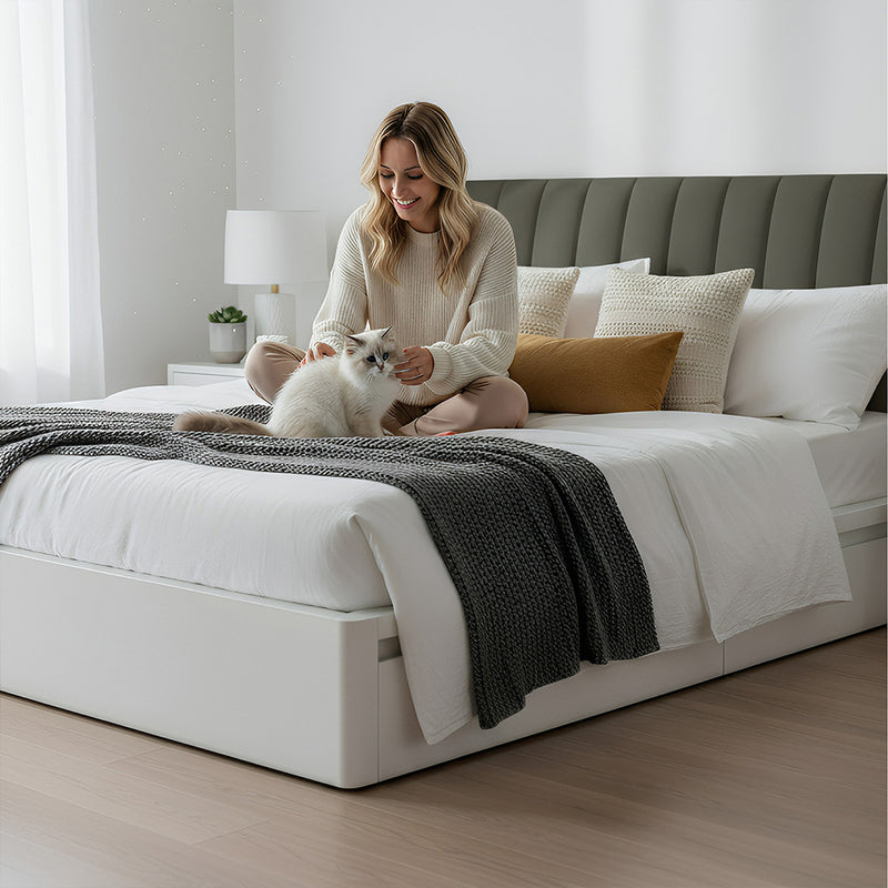 Anycozy Headboard Cover Dark Gray Short Plush Super Soft Smooth Quilted Velvet Bed Back Dust Protector Cover 200x70cm