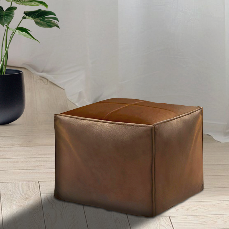 Anyhouz PC 40cm Premium Leather Pillow with Soft EPP Particle Insert for Ultimate Comfort Home Decor