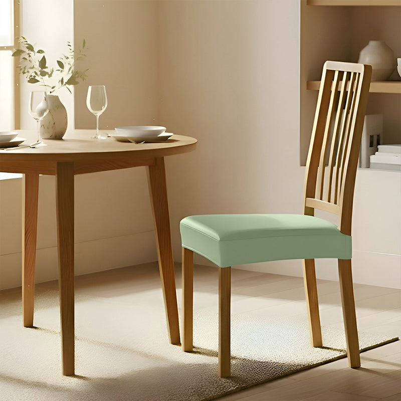 Anyseat Chair Cover Light Green PU Leather Seat Slipcover Chair Cover for Kitchen Hotel Banquet Dining Living Room
