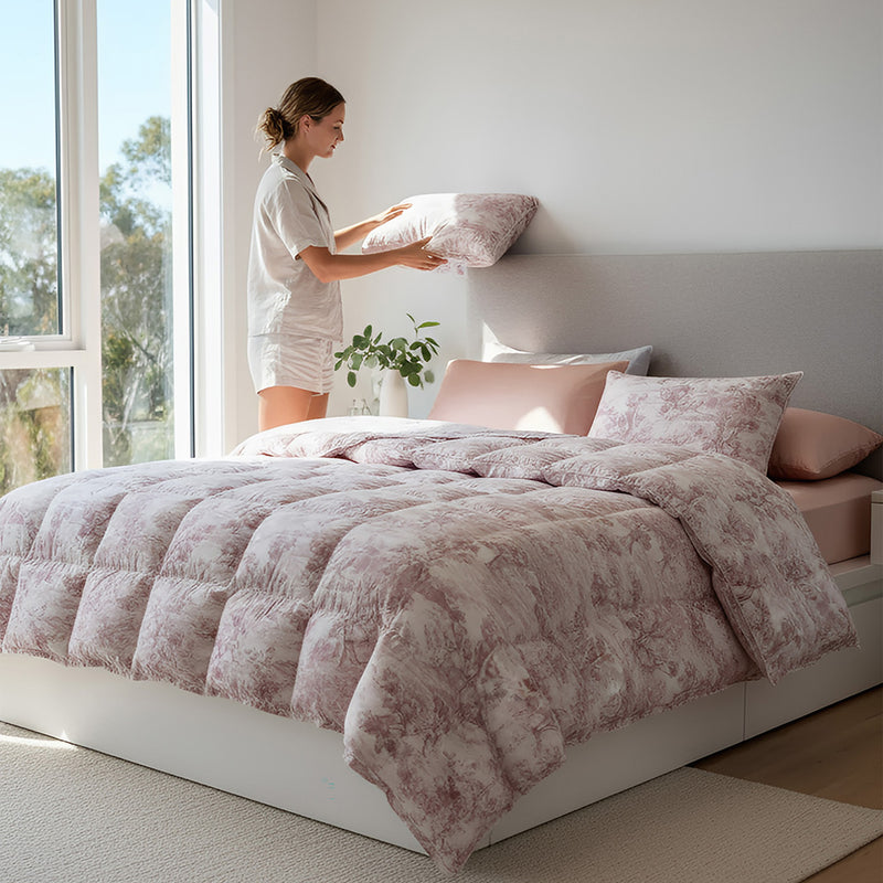 ANYHOUZ Duvet Cover Rose Gold Cloudy Fluffy Puffer Bed Comforter 20x240cm