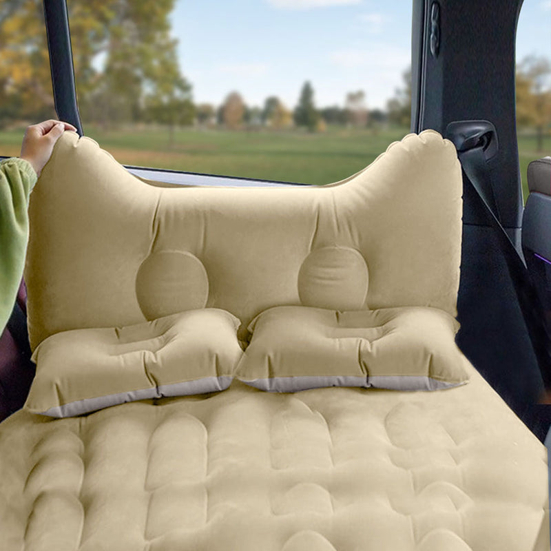 Anypack Beige Honeycomb Inflatable Car Mattress Portable Camping Air Bed Travel Sleeping Kit Essentials
