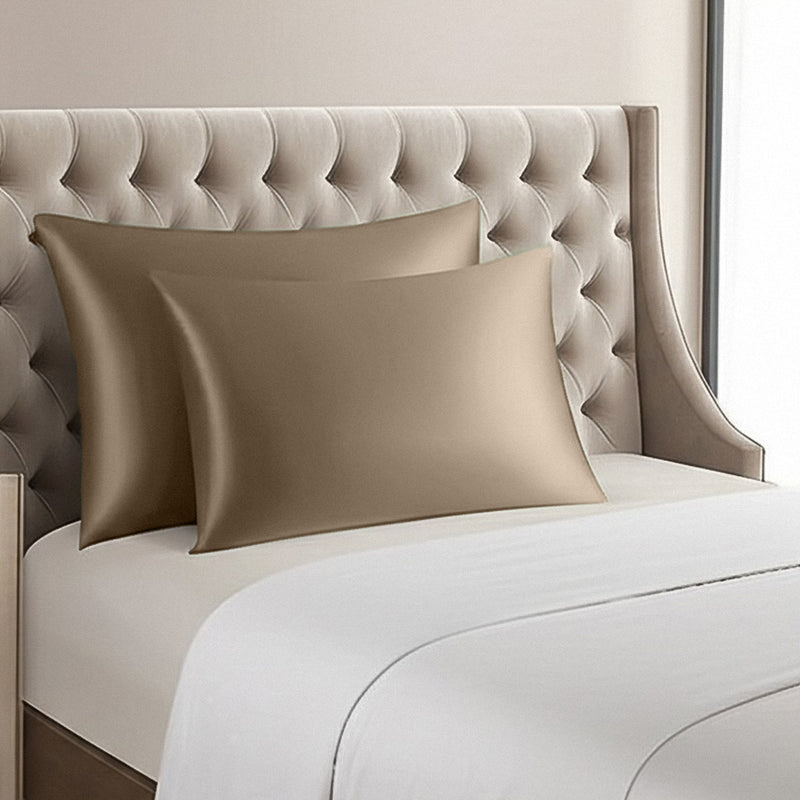 ANYHOUZ Pillowcase 50x75cm Coffee Natural Mulberry Silk For Comfortable And Relaxing Home Bed