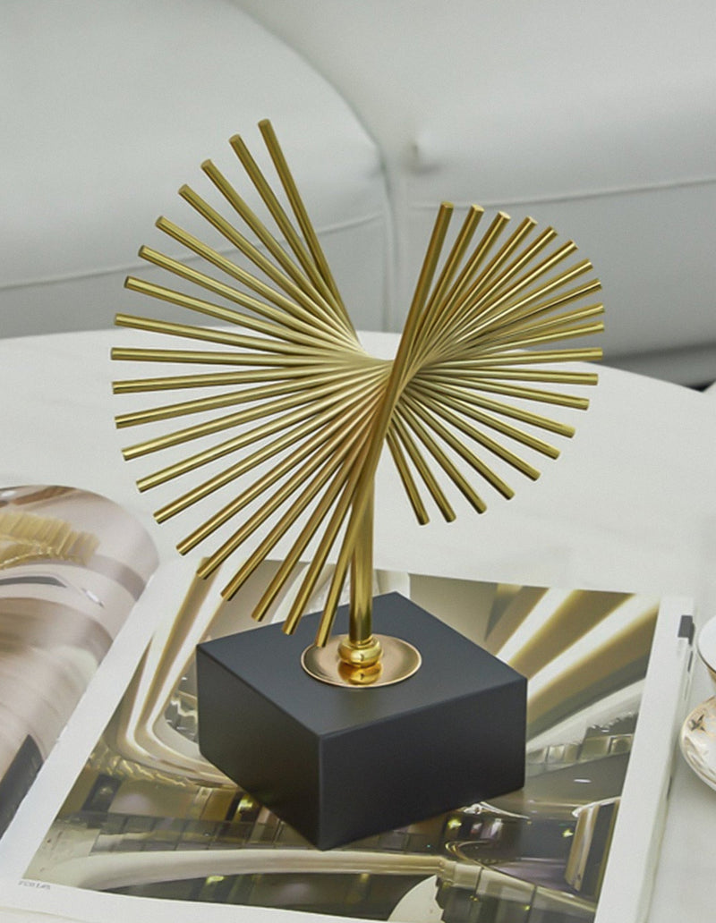 ANYHOUZ 36cm Luxury Gold Metal Tabletop Home Decor Modern Art Living Room Display House Decorative Crafts Metal Ornaments