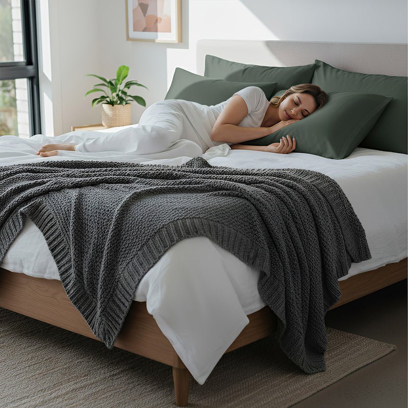 ANYHOUZ Pillowcase 50x90cm Green Pure Real Silk For Comfortable And Relaxing Home Bed