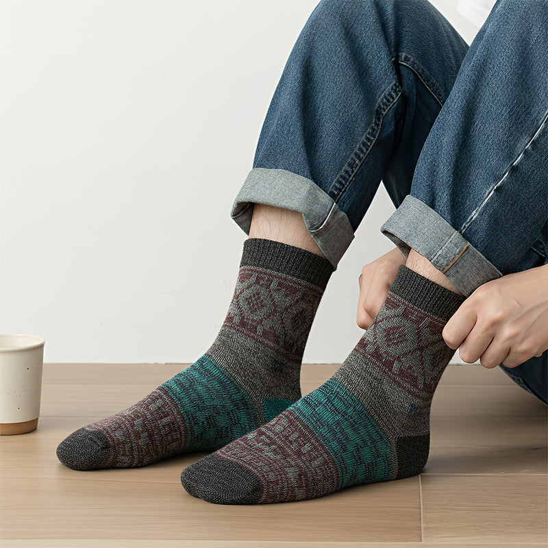 Anyfootwear 5 Pairs Size 5-11 Fashion Socks High Quality Colorful Cotton for Men