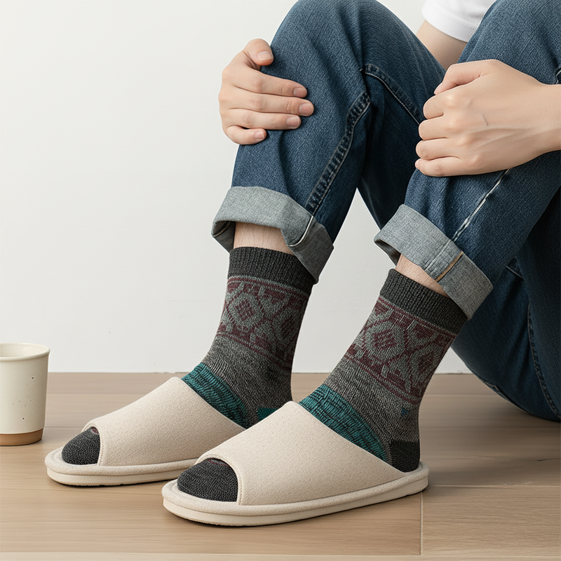 Anyfootwear 5 Pairs Size 5-11 Fashion Socks High Quality Colorful Cotton for Men