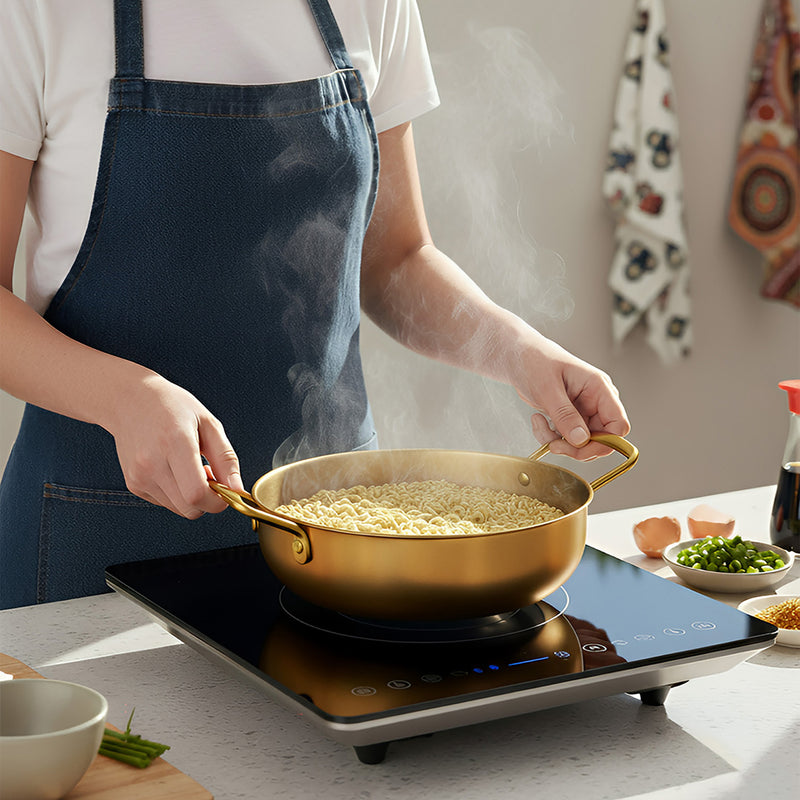 Anygleam Stock Pot 2pcs Gold-S-L Stainless Steel HotPot Without Lid Single-Layer Cooking Soup Noodle Sea Food Home Kitchen Restaurant Tools