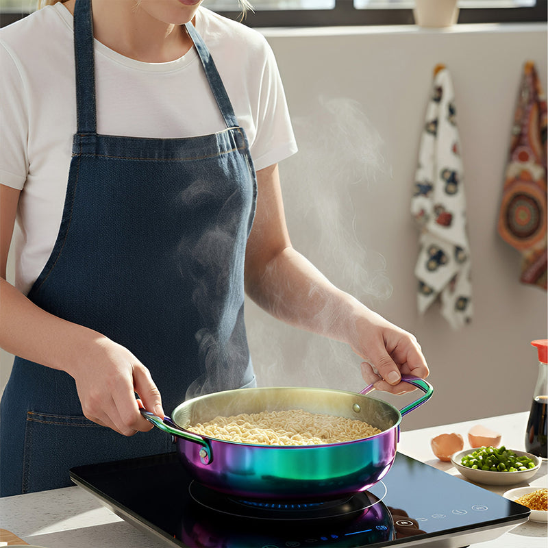 Anygleam Stock Pot Rainbow no.0-S Stainless Steel HotPot Without Lid Single-Layer Cooking Soup Noodle Sea Food Home Kitchen Restaurant Tools